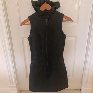 VINTAGE Y2K BLACK MINI DRESS WITH HOOD